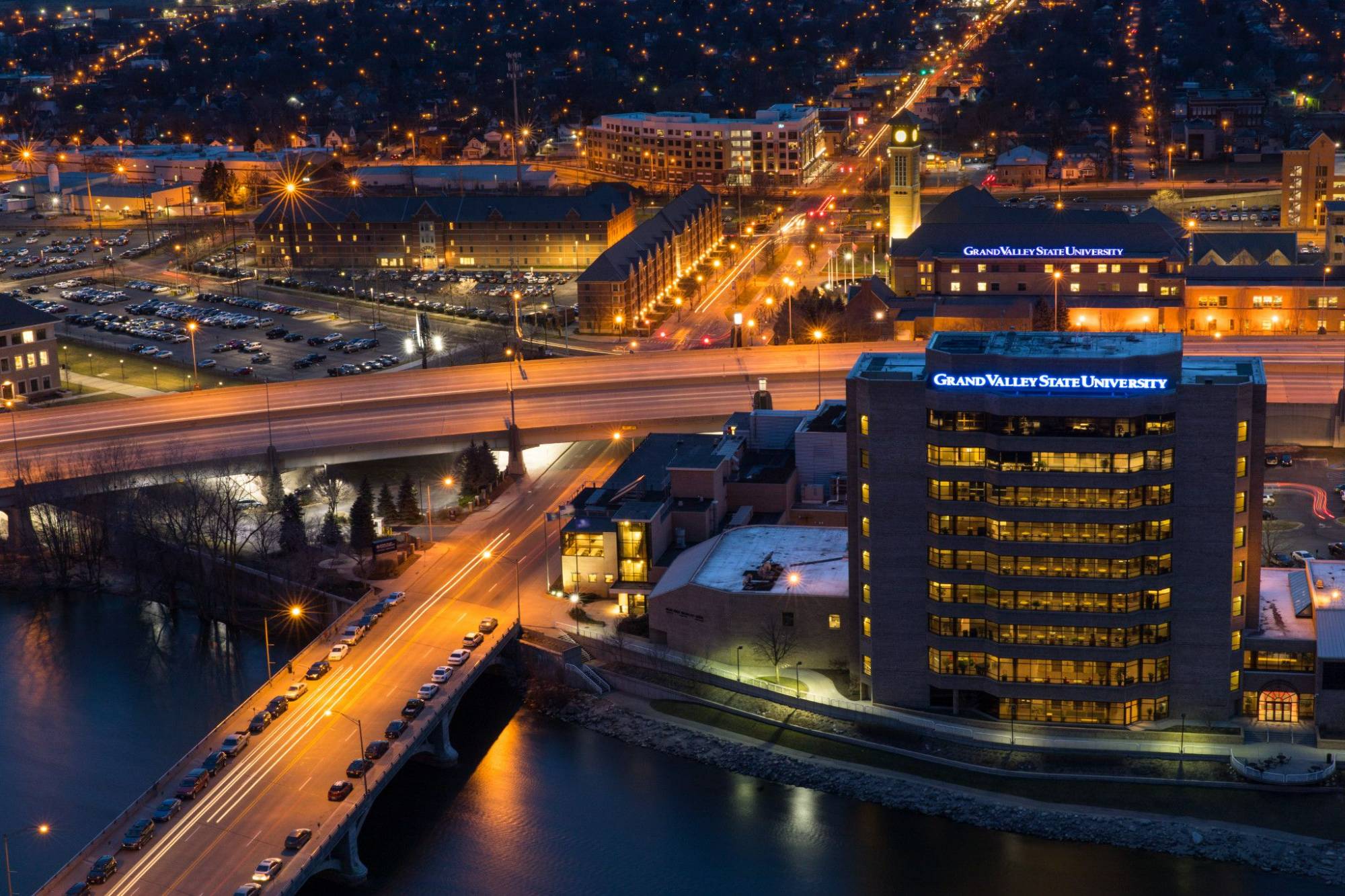 Downtown campus at night